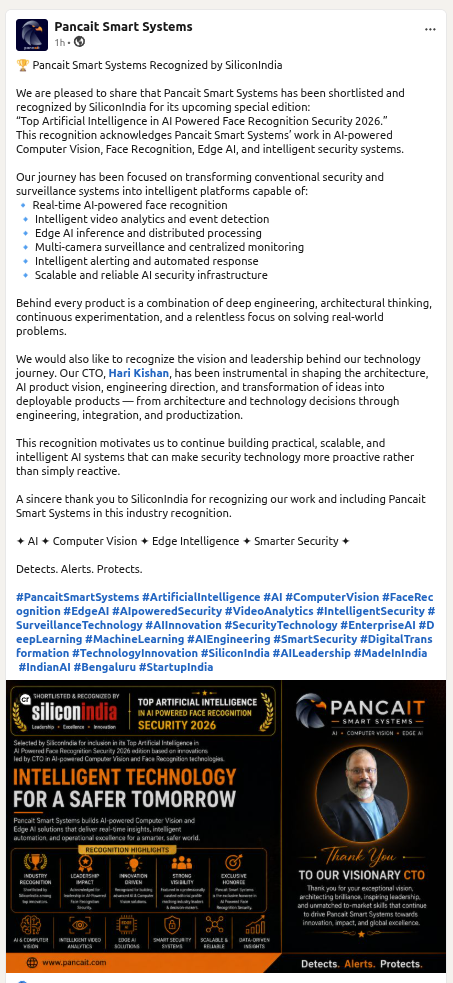 CTO_IndustryRecgnition_SiliconIndia_CompanyPost